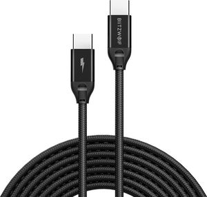 Kabel USB Blitzwolf USB-C - USB-C 1 m Czarny (BLZ418BLK) 1