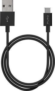 Kabel USB Puro USB-A - USB-C 1 m Czarny (PUR516BLK) 1