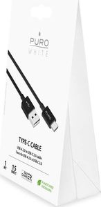 Kabel USB Puro USB-A - USB-C 1 m Czarny (PUR516BLK) 2
