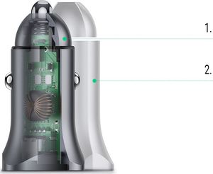 Ładowarka Ugreen CD130 1x USB-A 1x USB-C 4.8 A  (UGR1113GRY) 2