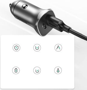 Ładowarka Ugreen CD130 1x USB-A 1x USB-C 4.8 A  (UGR1113GRY) 3