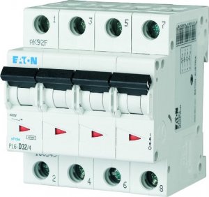 Eaton Wyłącznik nadprądowy 4P C 32A 6kA AC PL6-C32/4 166526 1