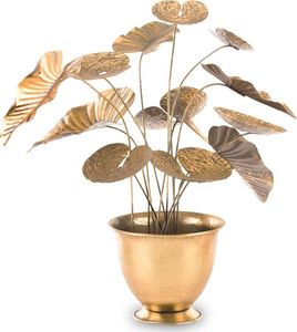 Art-Pol Metaloplastyka złota doniczka z kwiatem 54x60x42cm 1