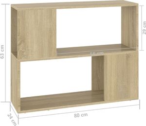 vidaXL Szafka pod TV, dąb sonoma, 80x24x63 cm, płyta wiórowa 7