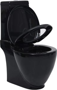 Zestaw kompaktowy WC vidaXL 66 cm czarny (3059889) 7