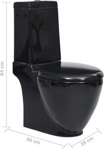 Zestaw kompaktowy WC vidaXL 66 cm czarny (3059889) 9