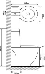 Zestaw kompaktowy WC vidaXL 66 cm czarny (3059889) 10