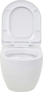 Zestaw podtynkowy vidaXL vidaXL Podwieszana toaleta ceramiczna ze spłuczką podtynkową 7