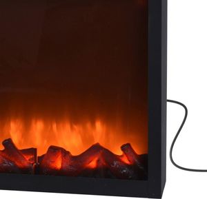 Vilde Kominek led elektryczny do sieci imitacja ognia czarny metalowy 41x25 cm 3