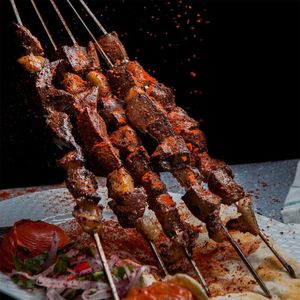 BBQ Szpikulec, szpikulce stalowe do szaszłyków, zestaw do grilla, 4 sztuki, 24 cm 2