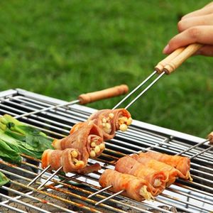 BBQ Szpikulec, szpikulce stalowe do szaszłyków, zestaw do grilla, 4 sztuki, 38,5 cm 4