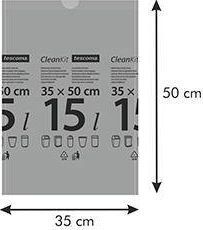 Tescoma Worki na odpady z taśmą ściągającą CLEAN KIT 15 l, 15 szt. 2