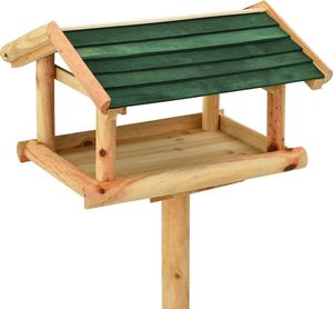 vidaXL Karmnik dla ptaków na słupku, 37x28x100 cm, drewno jodłowe 3