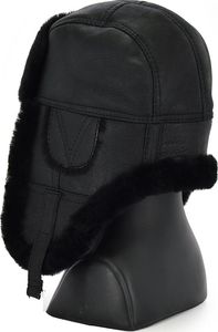 Podhale Regionals Ciepła czapka uszatka z naturalnym kożuchem 56-58 cm (L) 6