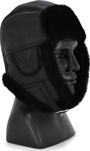 Podhale Regionals Ciepła czapka uszatka z naturalnym kożuchem 60-62 cm (XXL) 2