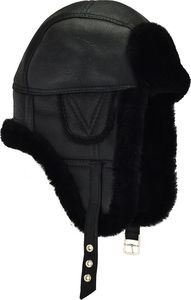 Podhale Regionals Ciepła czapka uszatka z naturalnym kożuchem 60-62 cm (XXL) 4