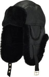 Podhale Regionals Ciepła czapka uszatka z naturalnym kożuchem 60-62 cm (XXL) 5