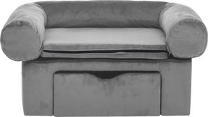 vidaXL Sofa dla psa, z szufladą, szara, 75x50x38 cm, pluszowa 4