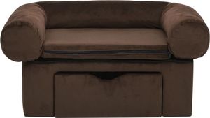 vidaXL Sofa dla psa, z szufladą, brązowa, 75x50x38 cm, pluszowa 3