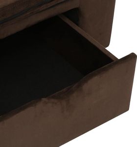vidaXL Sofa dla psa, z szufladą, brązowa, 75x50x38 cm, pluszowa 7