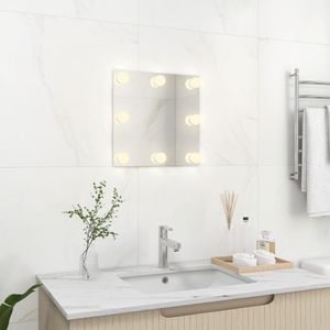 Lustro vidaXL Lustro ścienne z lampkami LED, kwadratowe, szklane 3