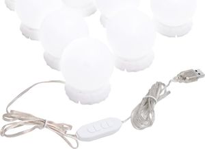 Lustro vidaXL Lustro ścienne z lampkami LED, kwadratowe, szklane 8