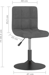 vidaXL Hoker, obrotowy, ciemnoszary, obity aksamitem 7