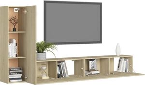 vidaXL 3-cz. zestaw szafek telewizyjnych, dąb sonoma, płyta wiórowa 3