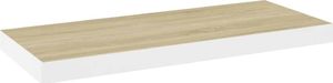 vidaXL Półki ścienne, 2 szt., dębowo-białe, 60x23,5x3,8 cm, MDF 4
