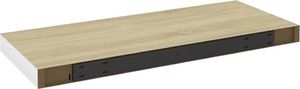 vidaXL Półki ścienne, 2 szt., dębowo-białe, 60x23,5x3,8 cm, MDF 7
