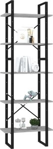 vidaXL 5-poziomowy regał na książki, szarość betonu, 60x30x175 cm 3