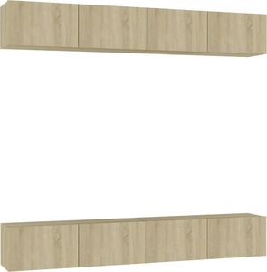 vidaXL Szafki telewizyjne, 4 szt., dąb sonoma, 100x30x30 cm, płyta 2