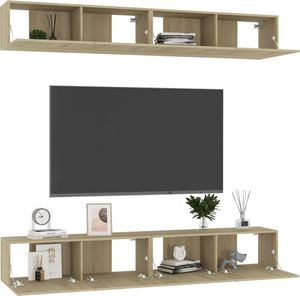 vidaXL Szafki telewizyjne, 4 szt., dąb sonoma, 100x30x30 cm, płyta 3