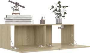 vidaXL Szafki telewizyjne, 4 szt., dąb sonoma, 100x30x30 cm, płyta 4