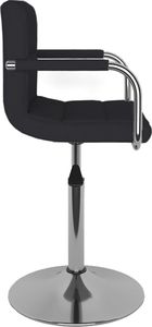 vidaXL Stołek barowy, czarny, tapicerowany tkaniną 4