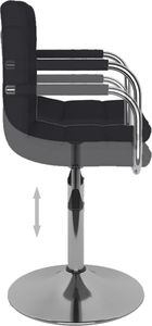 vidaXL Stołek barowy, czarny, tapicerowany tkaniną 6