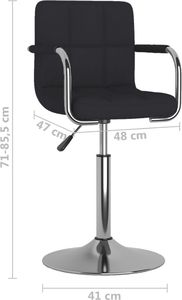 vidaXL Stołek barowy, czarny, tapicerowany tkaniną 8