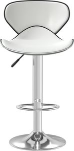 vidaXL Stołek barowy, biały, obity sztuczną skórą 3