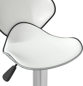 vidaXL Stołek barowy, biały, obity sztuczną skórą 6