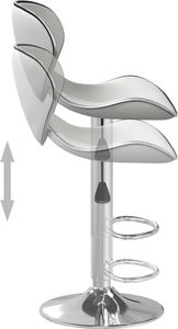 vidaXL Stołek barowy, biały, obity sztuczną skórą 7