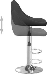 vidaXL Stołek barowy, czarny, obity aksamitem 6