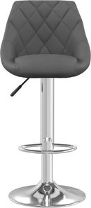 vidaXL Stołek barowy, ciemnoszary, obity aksamitem 2