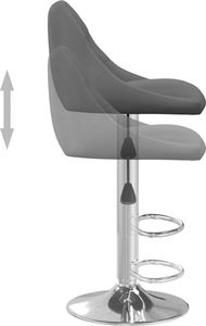 vidaXL Stołek barowy, ciemnoszary, obity aksamitem 6