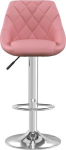 vidaXL Stołek barowy, różowy, obity aksamitem 2