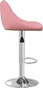 vidaXL Stołek barowy, różowy, obity aksamitem 3