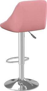 vidaXL Stołek barowy, różowy, obity aksamitem 4