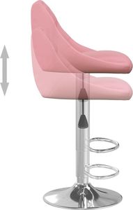 vidaXL Stołek barowy, różowy, obity aksamitem 6