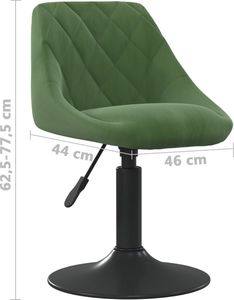 vidaXL Stołek barowy, ciemnozielony, obity aksamitem 7