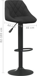 vidaXL Stołek barowy, czarny, obity aksamitem 7