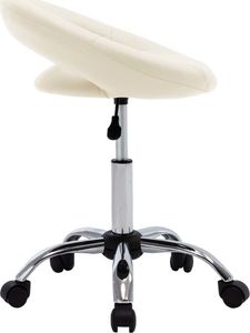 vidaXL Obrotowe krzesło stołowe, kremowe, obite sztuczną skórą 3